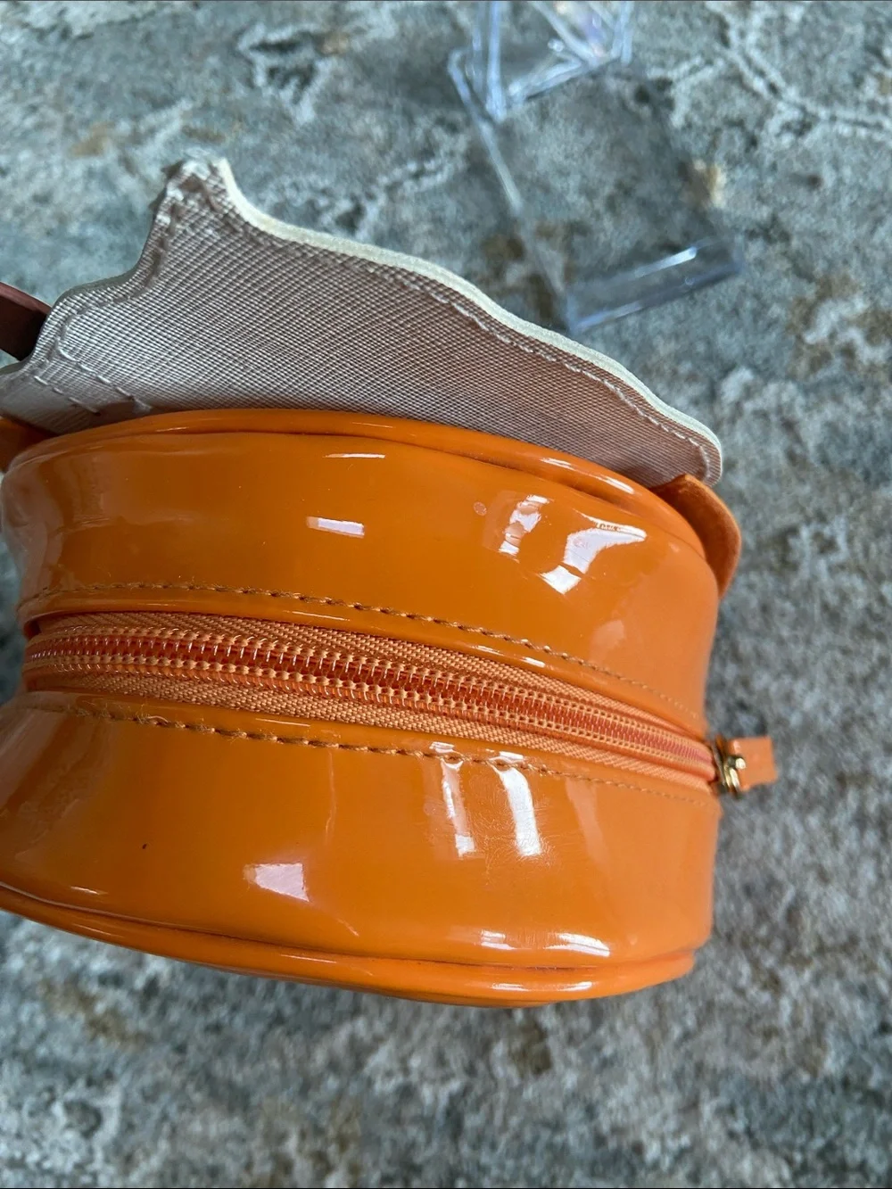 Bath & Body Works Pumpkin Latte Patent Leather Cosmetic Bag - Picture 6 of 10